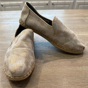 TOMS Women’s Deconstructed Alpagarta Linen Metallic Pineapple Slip-ons